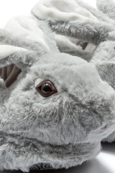  Zulu Çocuk Hayvanlı Panduf Gri 30/35