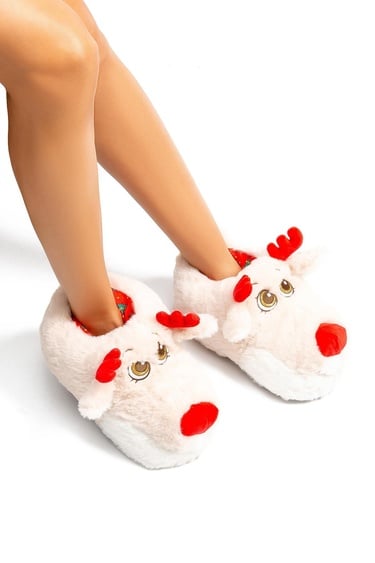  Betty Kadın Hayvanlı Panduf Bej 36/41