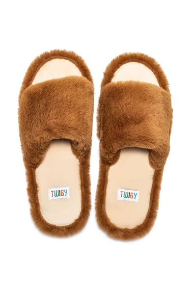  Lisa Peluş Kadın Ev Terliği Kahverengi 36/41