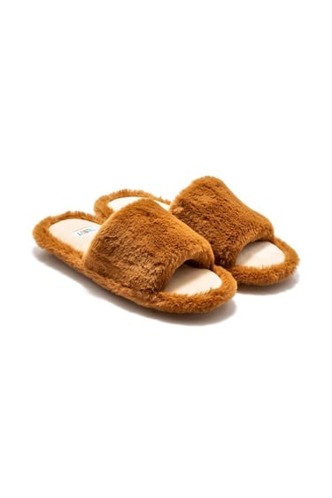  Lisa Peluş Kadın Ev Terliği Kahverengi 36/41