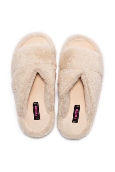  Moli Peluş Kadın Ev Terliği Bej 36/41