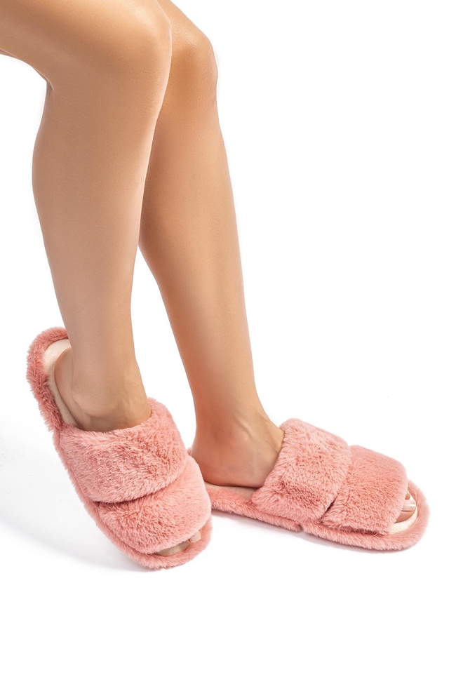  Mona Peluş Kadın Ev Terliği Pembe 36/41