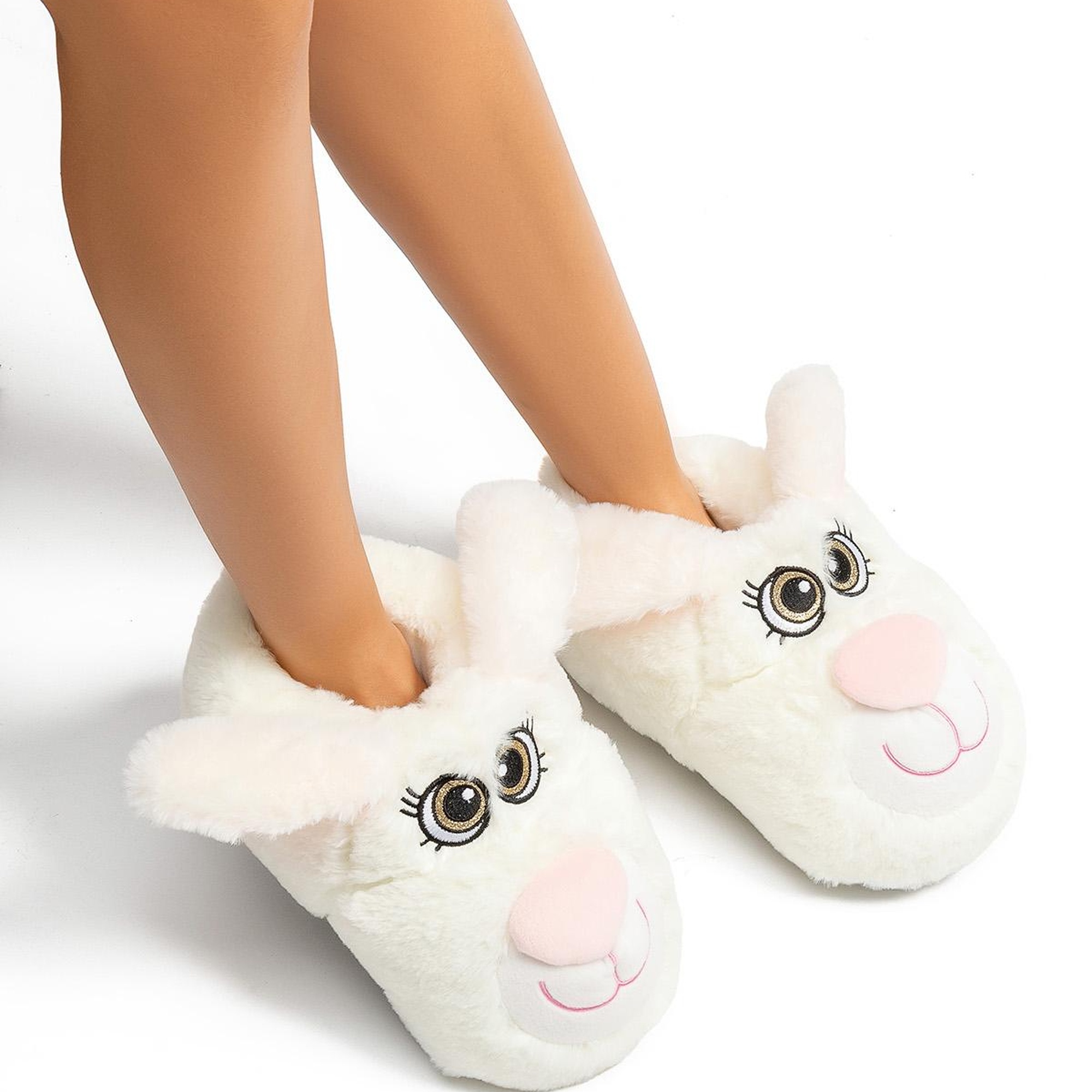 Raby Kadın Hayvanlı Panduf Beyaz 36/41