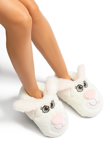  Raby Kadın Hayvanlı Panduf Beyaz 36/41