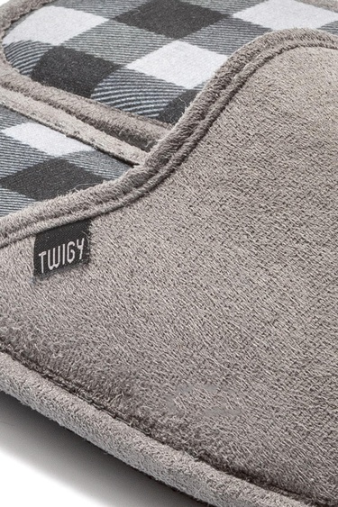  Ekose Erkek Ev Terliği Gri 41/46