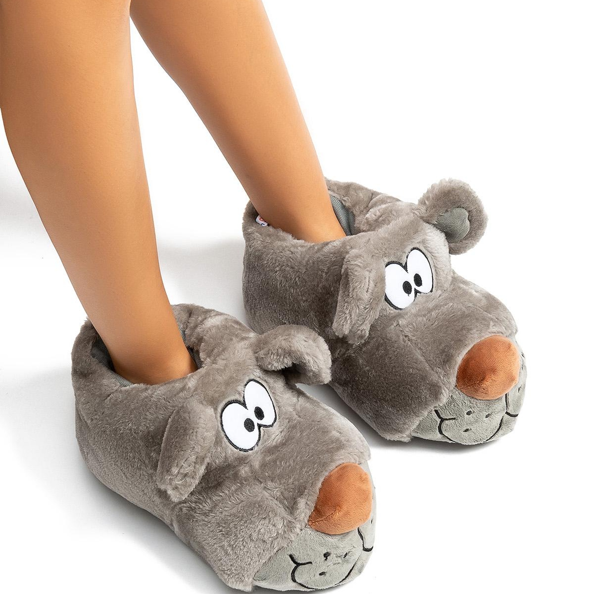 Fibert Kadın,Garson Boy Hayvanlı Panduf Gri 36/41