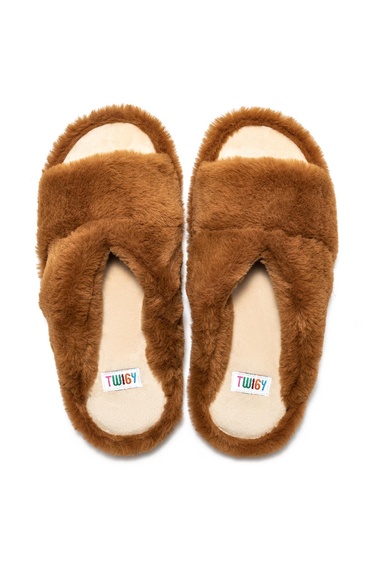  Moli Peluş Kadın Ev Terliği Kahverengi 36/41