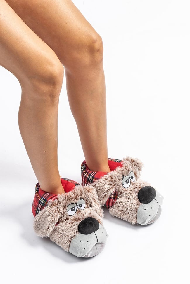  Yori Kadın,Garson Boy Hayvanlı Panduf Gri 36/41