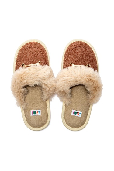  Ania Kadın Tokalı Ev Terliği Kahve 36/41