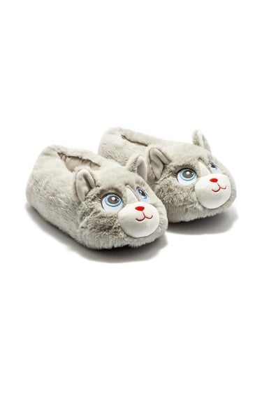  Kontes Kadın Hayvanlı Panduf Gri 36/41