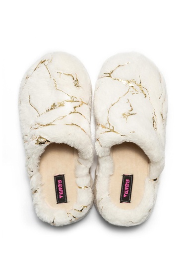  Lilo Peluş Kadın Topuklu Ev Terliği Beyaz 36/40