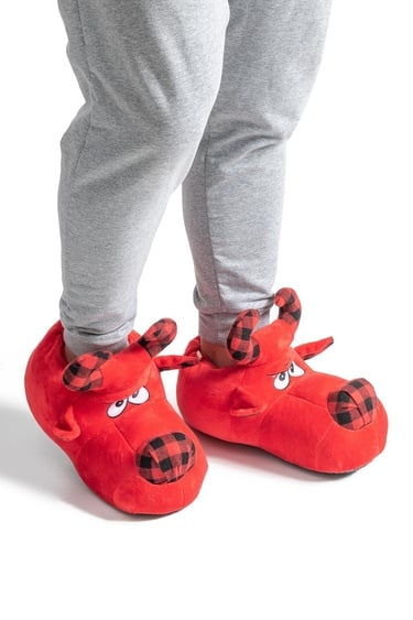  Boğa Erkek Hayvanlı Panduf Kırmızı 41/46