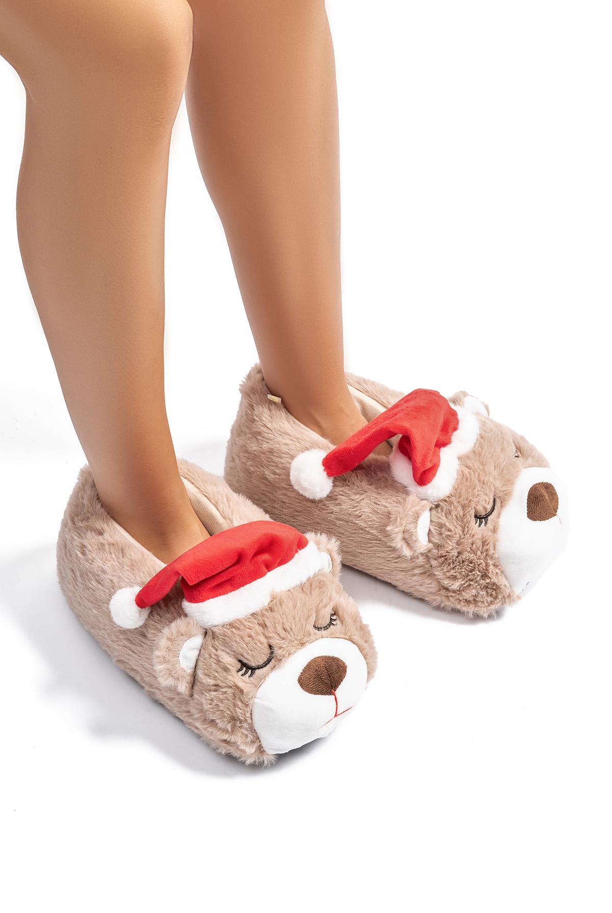  Duman Kadın,Garrson Boy Hayvanlı Panduf Kahverengi 36/41