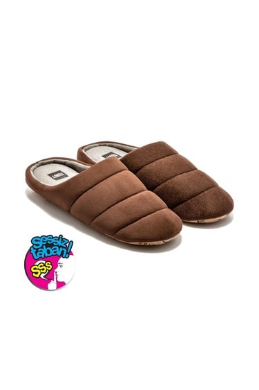  Adamo Erkek Ev Terliği Sessiz Taban Kahve Füme 41/46