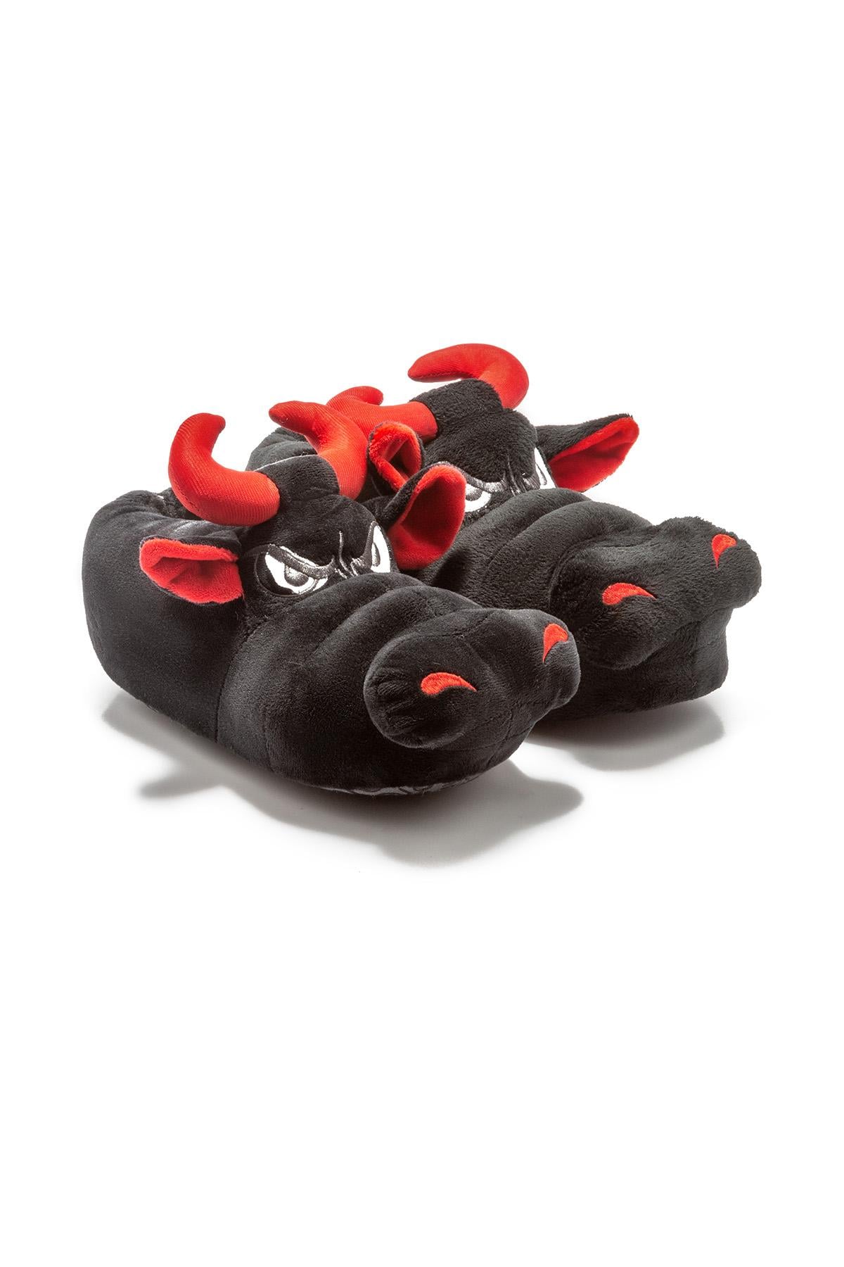  Boğa Kadın,Garson Boy Hayvanlı Panduf Siyah 36/41