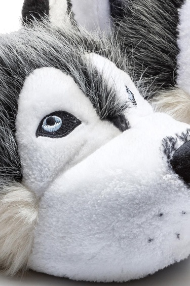  Husky Kadın, Garson Boy Hayvanlı Panduf Gri 36/41