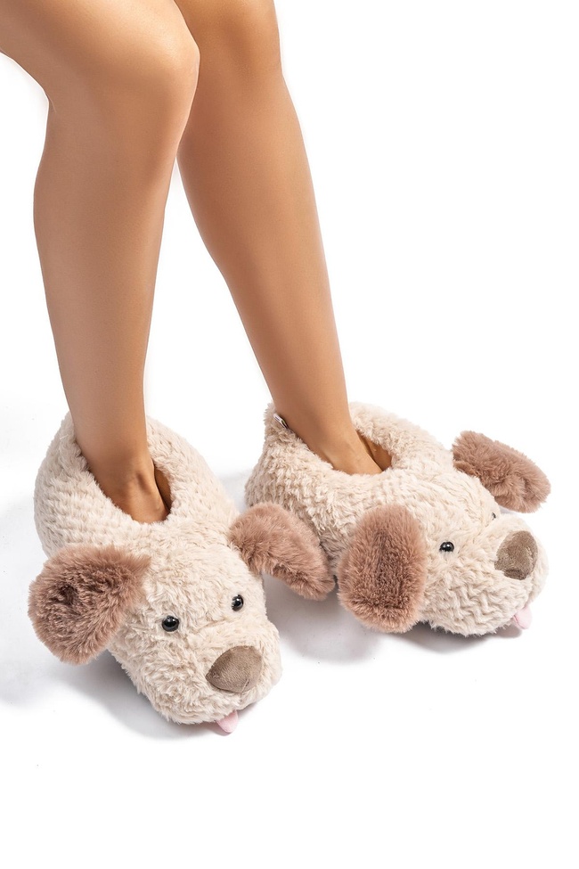  Susam Kadın Hayvanlı Panduf Bej 36/41