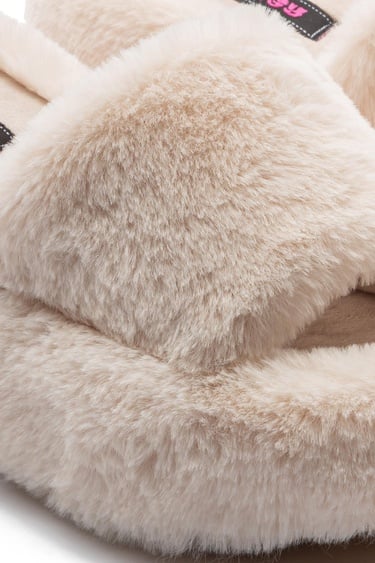  Lili Peluş Kadın Topuklu Ev Terliği Bej 36/40