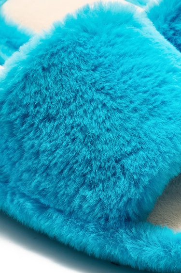  Lisa Peluş Kadın Ev Terliği Mavi 36/41