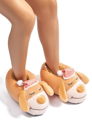  Dormo Kadın Hayvanlı Panduf Bej 36/41