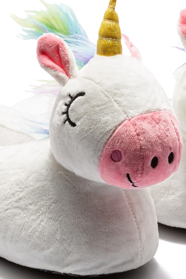  Pink Corn Kadın Hayvanlı Panduf Beyaz 36/41