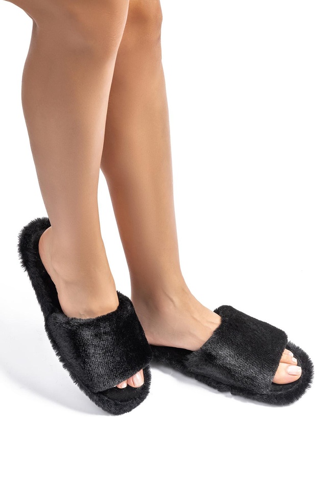  Lisa Peluş Kadın Ev Terliği Siyah 36/41