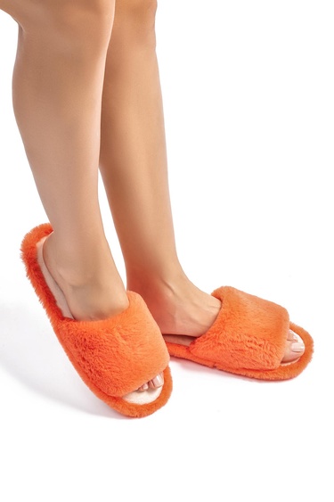  Lisa Peluş Kadın Ev Terliği Turuncu 36/41