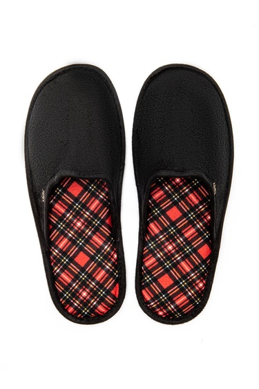  Ekose Erkek Ev Terliği Siyah-Kırmızı 41/46