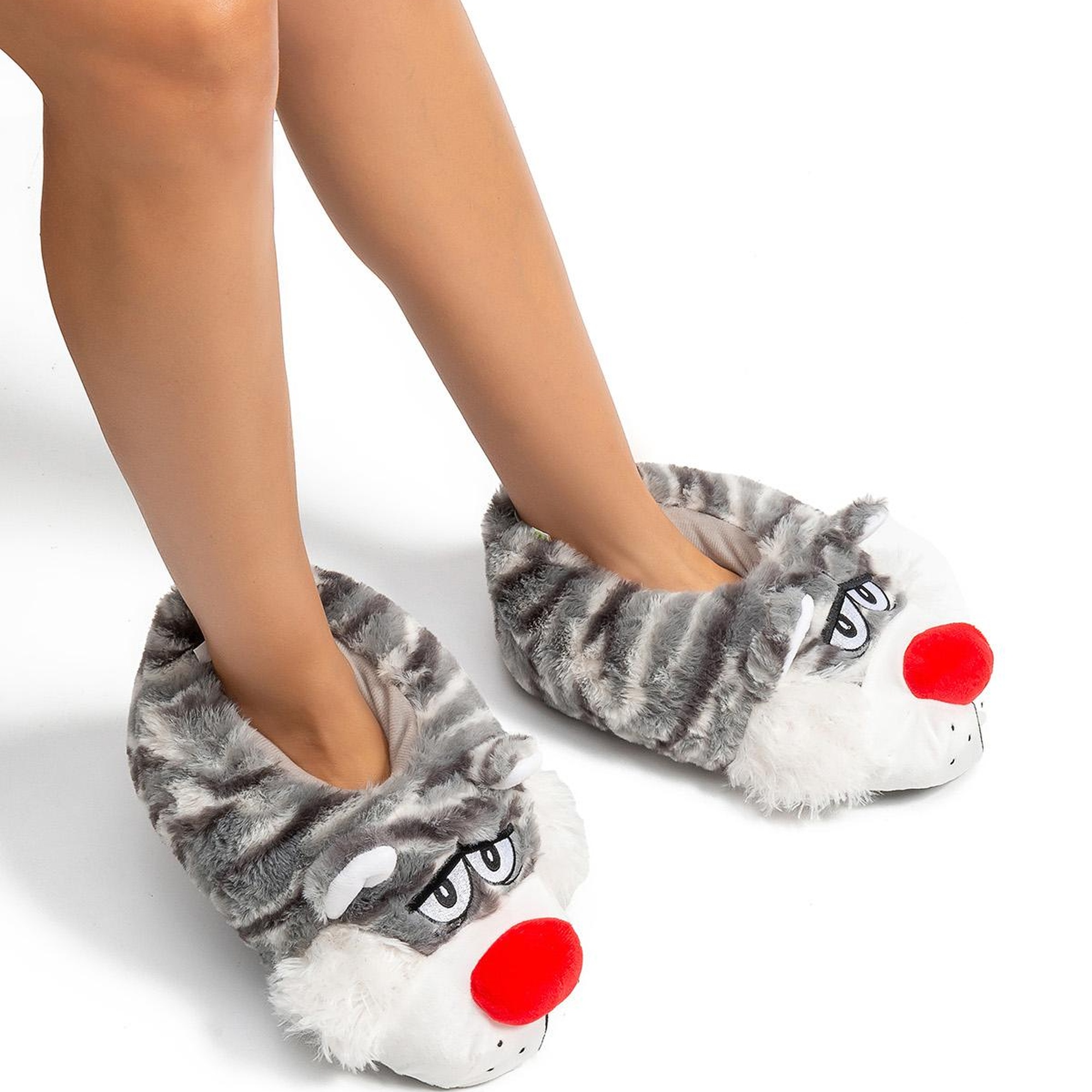 Silvo Kadın Hayvanlı Panduf Gri 36/41