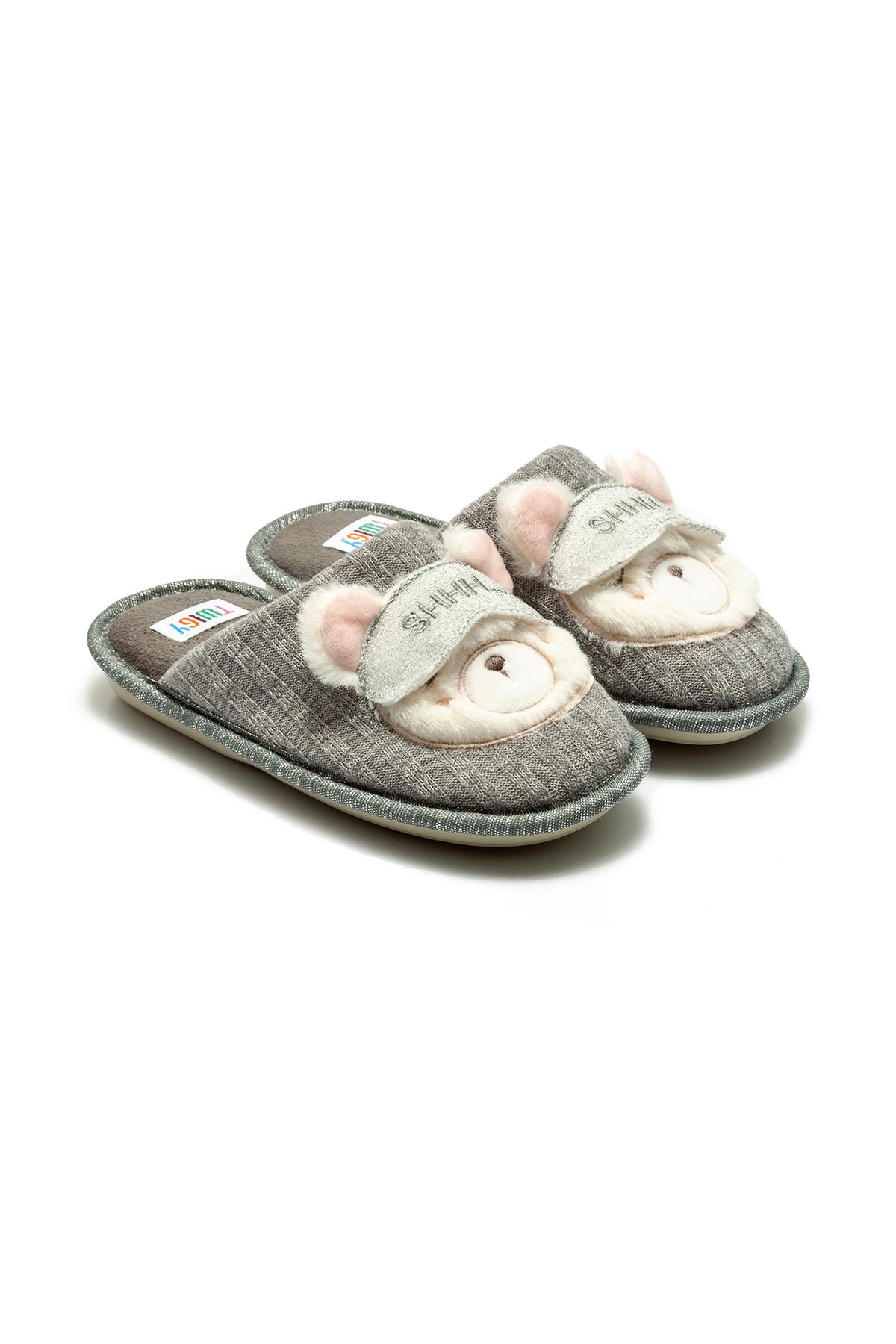  Nikki Çocuk Ev Terliği Gri 30/35