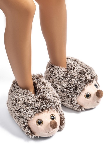  Kirpi 23 Kadın Hayvanlı Panduf Kahve 36/41