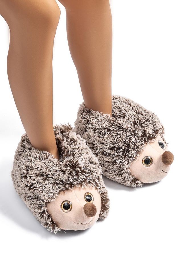  Kirpi 23 Kadın Hayvanlı Panduf Kahve 36/41