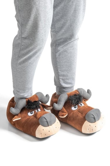  Süper Boğa Erkek Hayvanlı Panduf Kahverengi 41/46