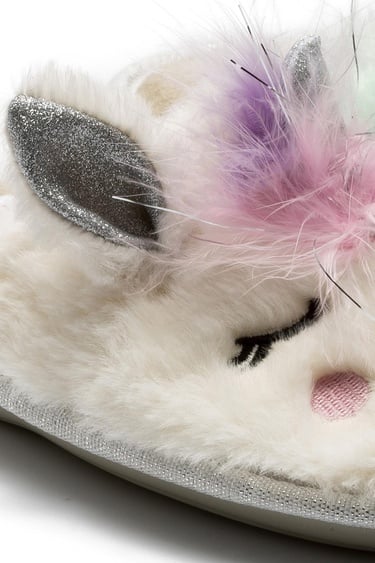  Sevimli Çocuk Ev Terliği Beyaz 30/35