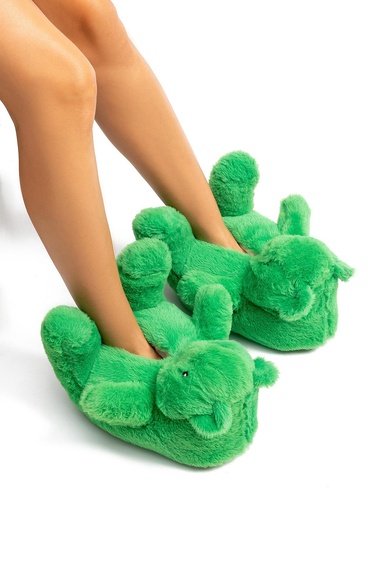  Pookie Kadın Hayvanlı Panduf Yeşil 36/41