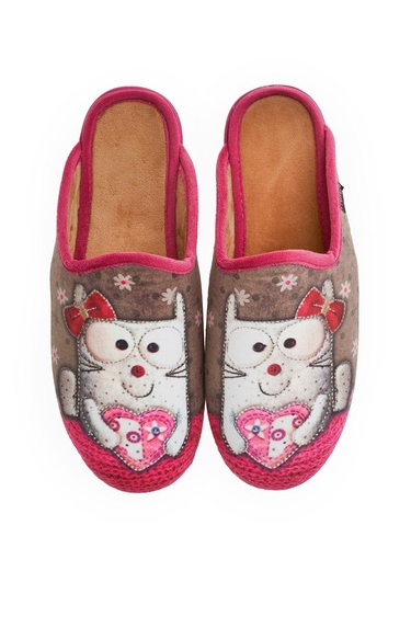  Print Kadın Ev Terliği Fuşya 36/41