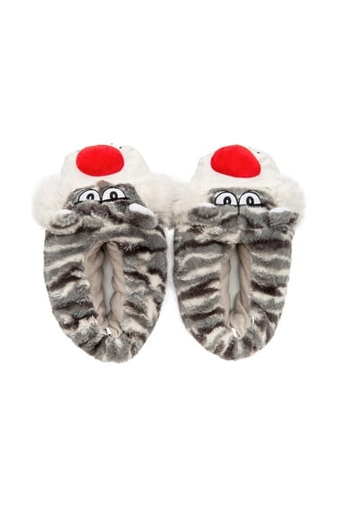  Silvo Erkek Hayvanlı Panduf Gri 41/46