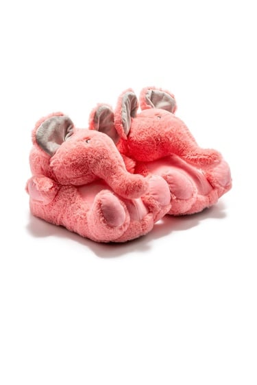  Elephant-2 Kadın Hayvanlı Panduf Pembe 36/41