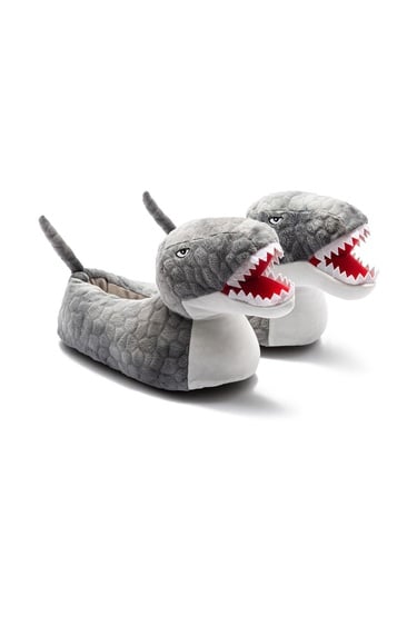  Tıreks Çocuk Hayvanlı Panduf Gri 31/38