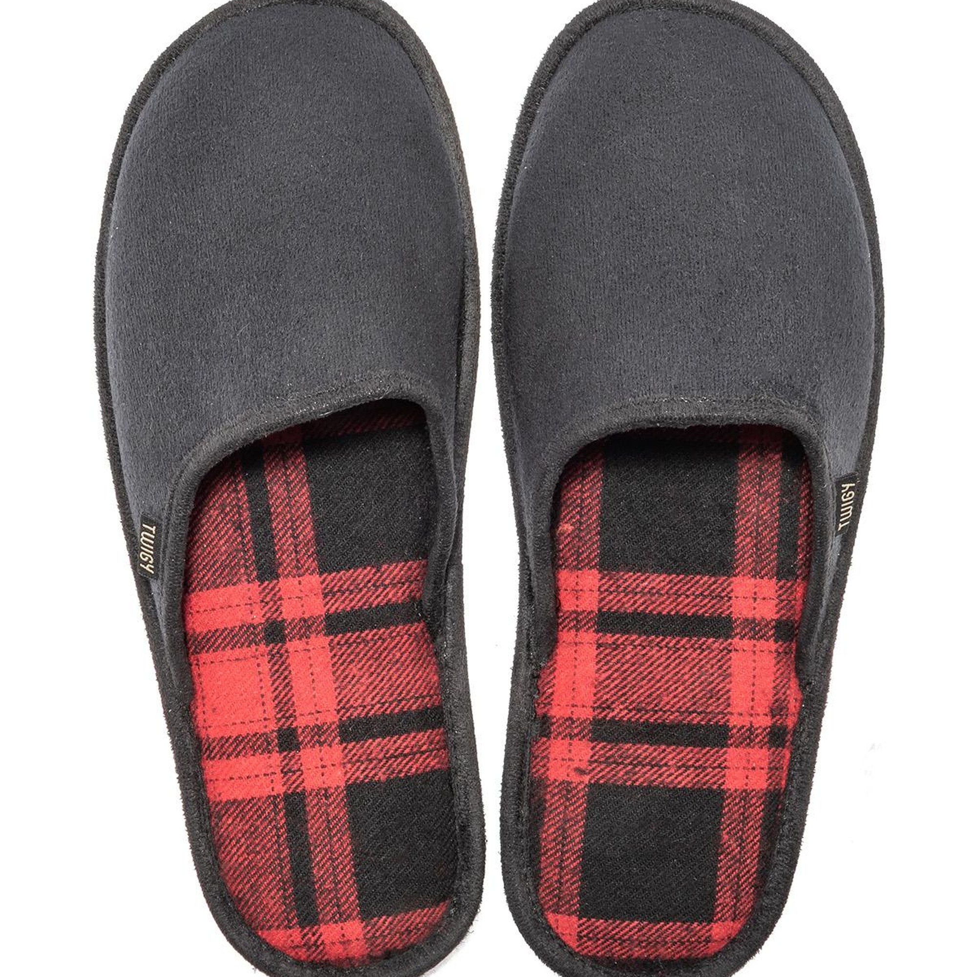 Ekose Erkek Ev Terliği Siyah Kırmızı 41/46