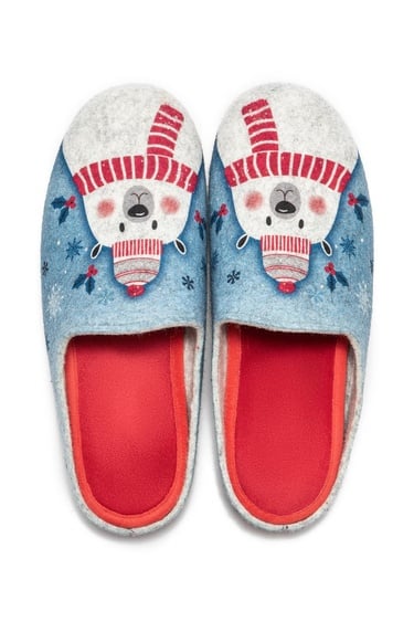  Kar Adam Kadın Ev Terliği Mavi 36/41