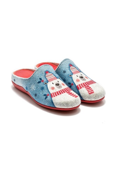  Kar Adam Kadın Ev Terliği Mavi 36/41