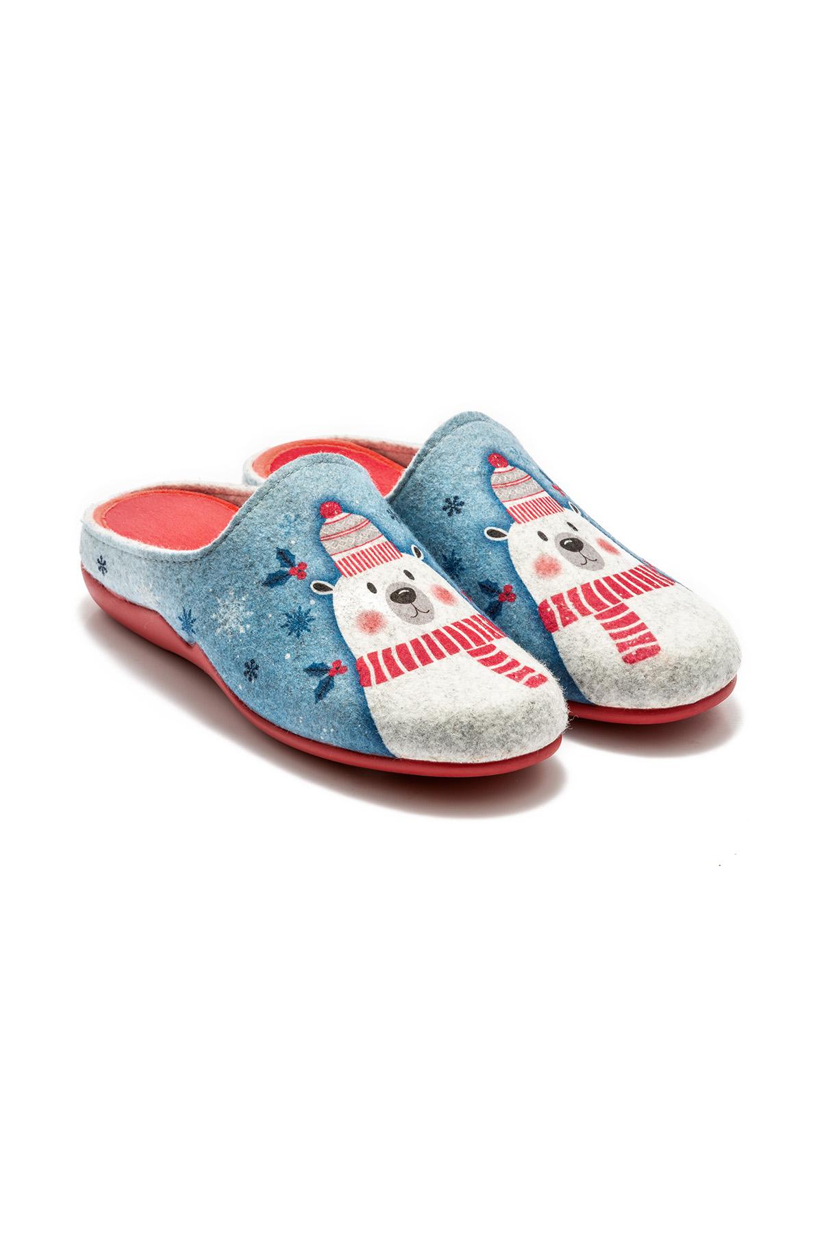  Kar Adam Kadın Ev Terliği Mavi 36/41