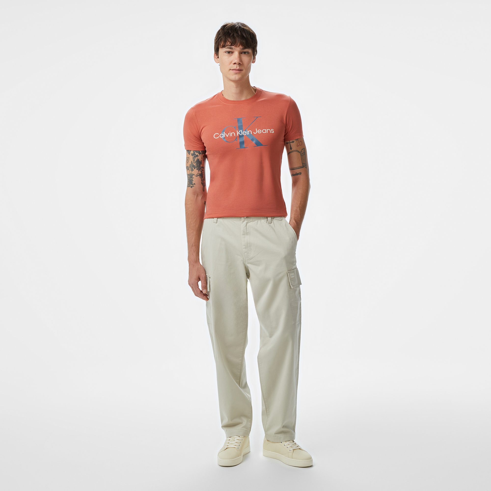 Calvin Klein Monologo Erkek Turuncu T-Shirt