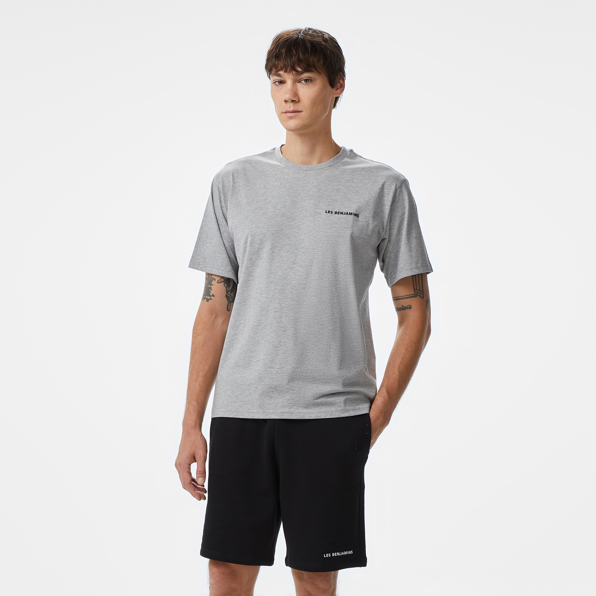 Les Benjamins Essentials Erkek Gri T-Shirt