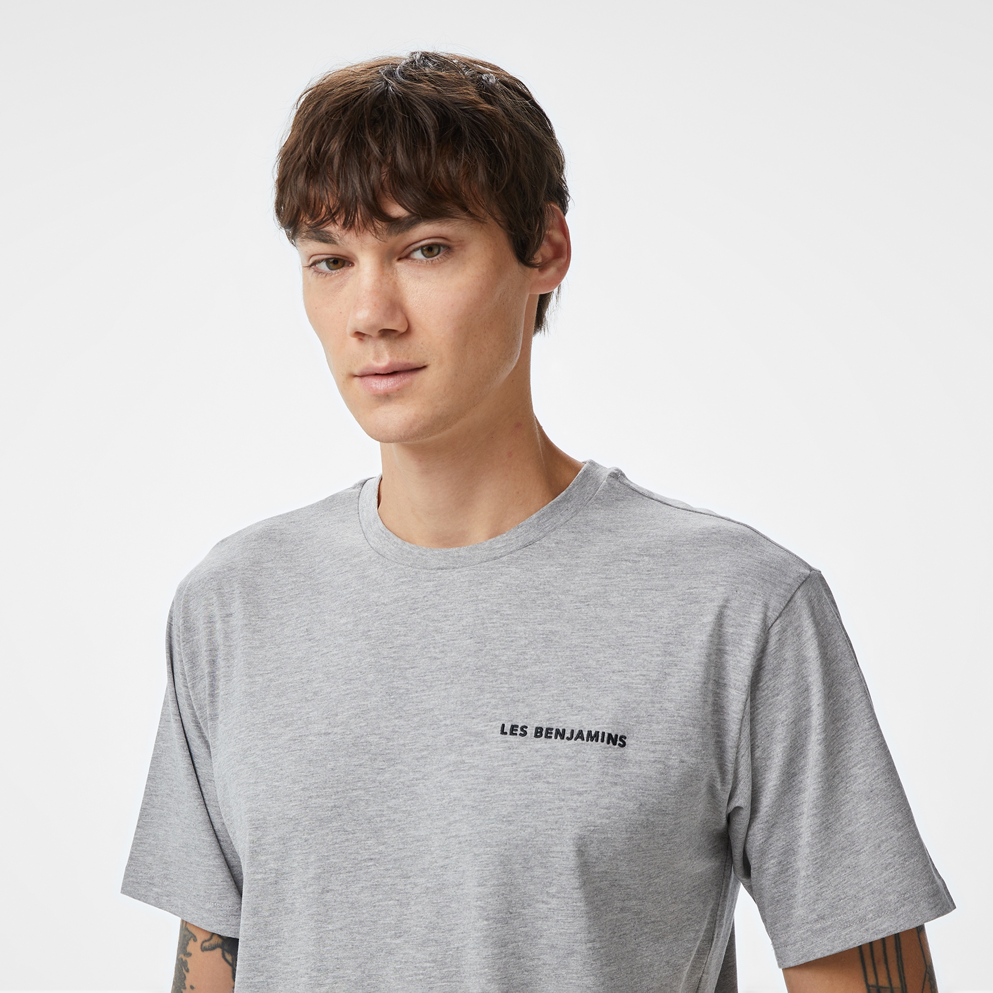 Les Benjamins Essentials Erkek Gri T-Shirt