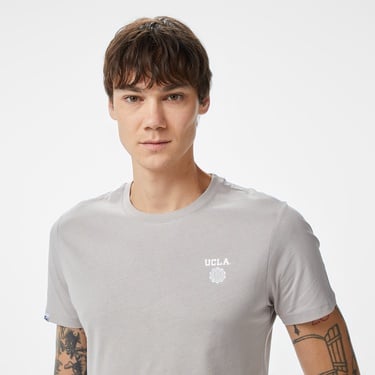  Ucla Bass Erkek Gri Bisiklet Yaka T-Shirt