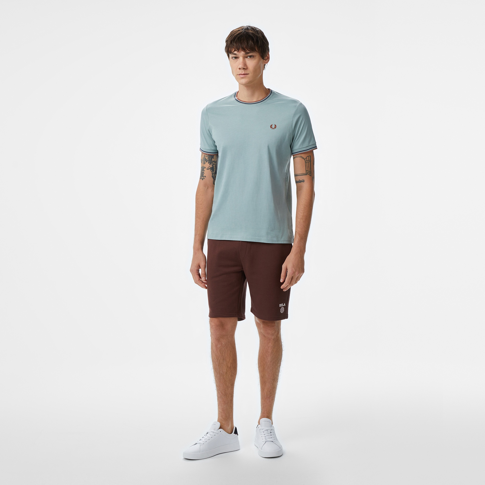 Fred Perry Twin Tipped Erkek Mavi T-Shirt