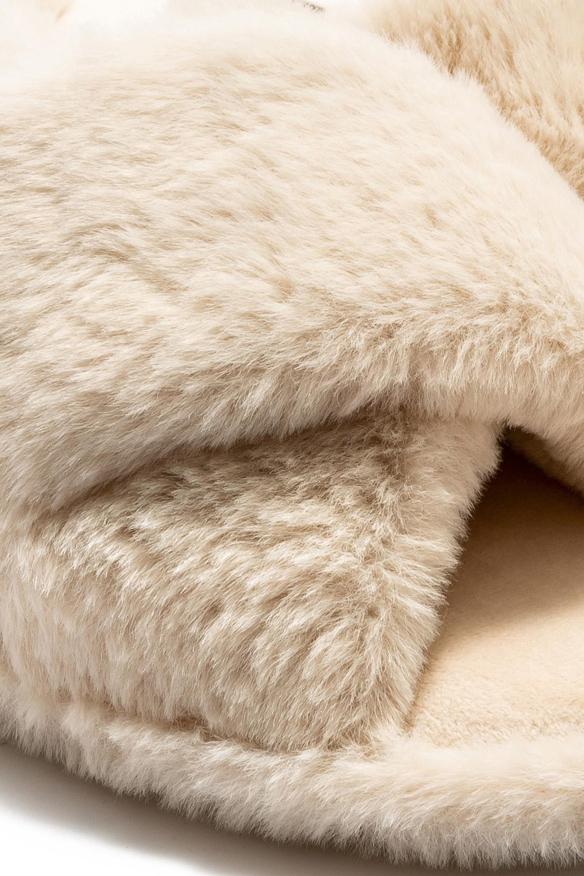  Çapraz Peluş Kadın Ev Terliği Bej 36/41