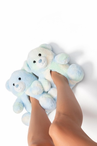  Yogi Kadın Hayvanlı Panduf Mavi 36/41